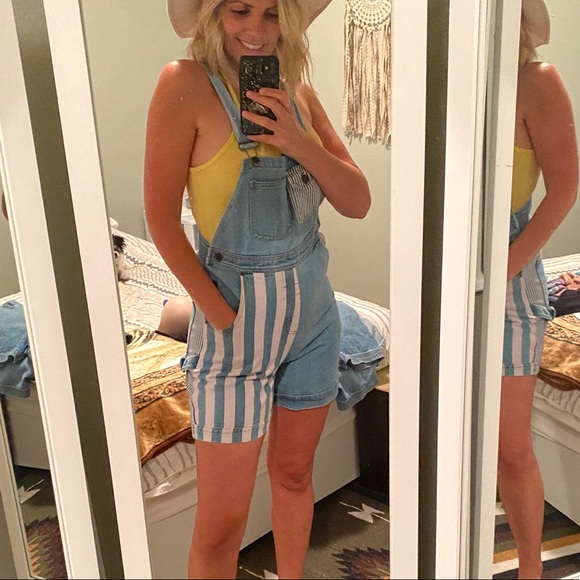 Vintage Denim - Vintage circa 1990’s Seersucker overalls